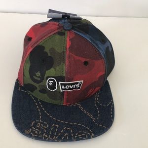 Levi’s x Bape Flat Brim Hat Camo NWT